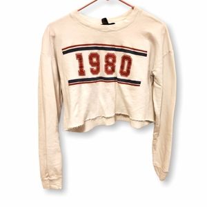 FOREVER 21 1980 Long Sleeved Retro Crop Top